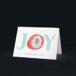 Peekaboo Joy | Faltschachtel für die Fotokarte Feiertagskarte<br><div class="desc">Festliche und skurrile Urlaubsfotokarte mit dem Wort "JOY" in Aquarellschrift mit dem Foto im Buchstaben "0". Personalisieren Sie die Vorderseite mit Ihrem individuellen Gruß,  dann passen Sie das Innere dieser gefalteten Urlaubskarte mit drei zusätzlichen Fotos in einer Collage-Layout,  mit Ihren benutzerdefinierten vorgedruckten Urlaubsnachrichten und Namen.</div>
