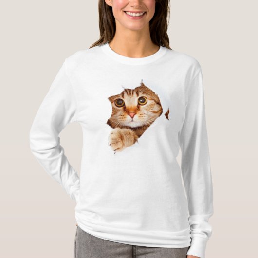 Peekaboo-Katzen-T - Shirt (Vorderseite)
