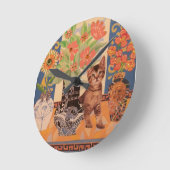 Peekaboo Kitten: Cute Kitty Clock Runde Wanduhr (Winkel)