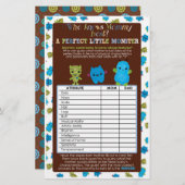 PeekaBoo Monsters Baby Shower Game Perfect Baby (Vorne/Hinten)