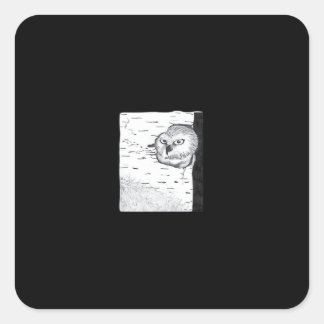 Peekaboo Niedlich Basic Quadratischer Aufkleber