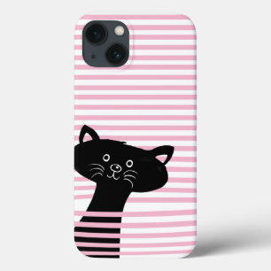 Peekaboo! Niedlicher Black Cat Phone Case