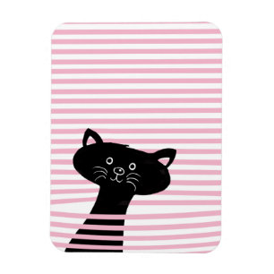 Peekaboo! Niedlicher schwarze Katzen-Foto-Magnet Magnet
