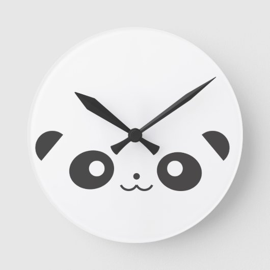 Peekaboo-Panda Runde Wanduhr (Vorderseite)