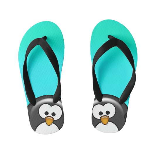 Peekaboo Penguin Aqua Kinderbadesandalen (Fußbett)