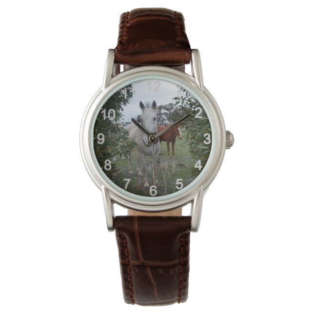 Peekaboo Pferde, Ladys Wristwatch Armbanduhr (Vorderseite)