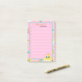 Peekaboo Pink Baby Chick Notes Post-it Klebezettel (Auf Schreibtisch)
