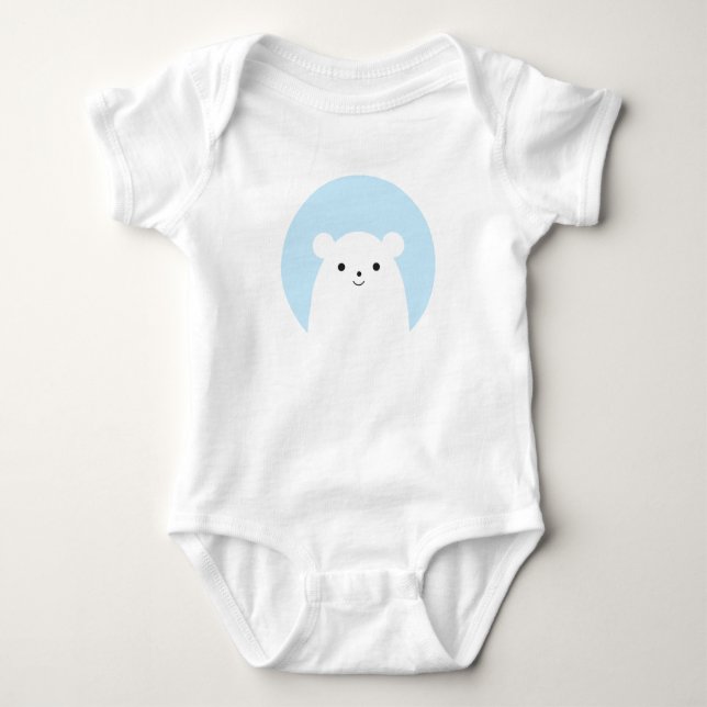 Peekaboo Polar Bear Baby Bodysuit Baby Strampler (Vorderseite)