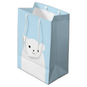 Peekaboo Polar Bear Geschenktasche Mittlere Geschenktüte (Rückseite Schrägansicht)