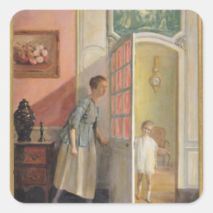 Peekaboo Quadratischer Aufkleber