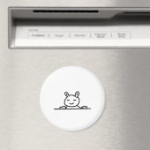 Peekaboo Rabbit Cartoon Sketch Classic Magnet (In Situ (Geschirrspüler))