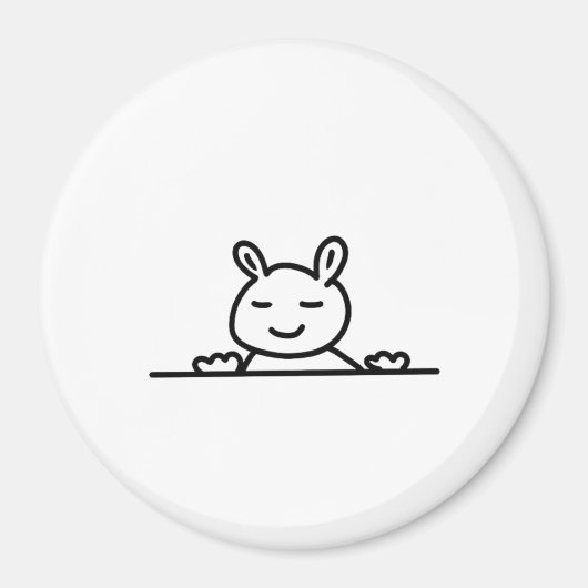 Peekaboo Rabbit Cartoon Sketch Classic Magnet (Vorne)