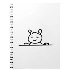 Peekaboo Rabbit Cartoon Sketch Classic Notizblock