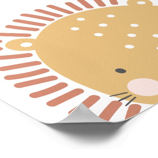 Peekaboo Scandi Style Lion Poster (Ecke)
