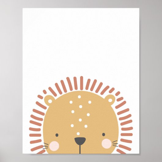 Peekaboo Scandi Style Lion Poster (Vorne)