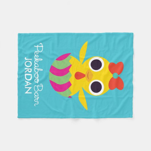 Peekaboo-Scheune Ostern | Bayla das Küken Fleecedecke (Vorderseite (Horizontal))