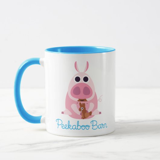 Peekaboo-Scheune Ostern | misstrauisch das Schwein Tasse (Links)