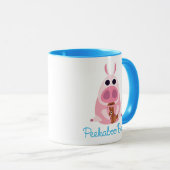Peekaboo-Scheune Ostern | misstrauisch das Schwein Tasse (VorderseiteRechts)
