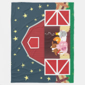 Peekaboo-Scheunen-Nachtlandschaftsgruppe 1 Fleecedecke (Vorderseite)