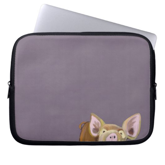 Peekaboo-Schwein Laptopschutzhülle (Vorderseite)