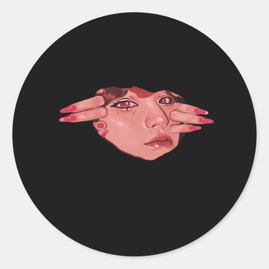 Peekaboo - Sloth Design Vibes Runder Aufkleber (Vorderseite)