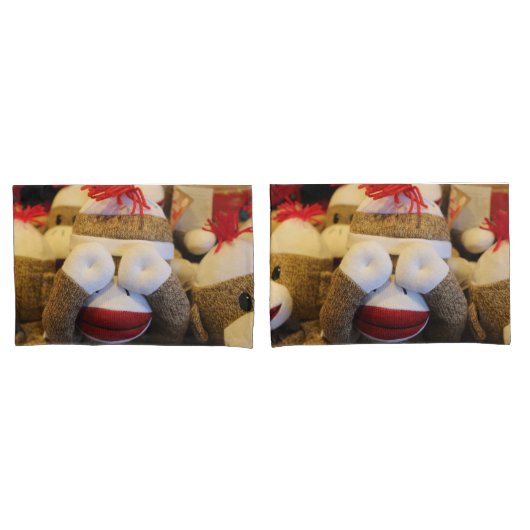 Peekaboo-Socken-Affe Kissenbezug (Vorderseite-Set)