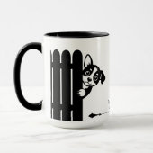 Peekaboo-Welpe Lustiger Becher Tasse (Links)