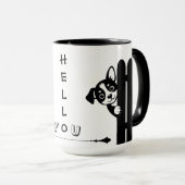 Peekaboo-Welpe Lustiger Becher Tasse (VorderseiteRechts)