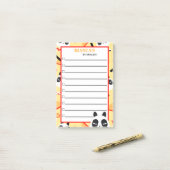 Peekaboo Yellow Panda Bear Post-it Klebezettel (Auf Schreibtisch)