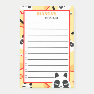 Peekaboo Yellow Panda Bear Post-it Klebezettel