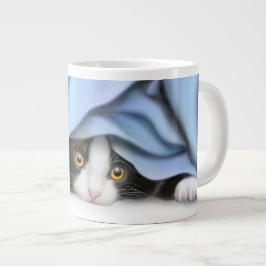 Peekabootuxedo-Kätzchen-Spezialitäten-Tassen Jumbo-Tasse (Vorderseite Rechts)
