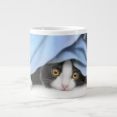 Peekabootuxedo-Kätzchen-Spezialitäten-Tassen Jumbo-Tasse (Vorderseite)