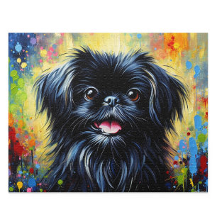 Peekapoo: Schwarze Peke-A-Poo-Acrylkunst Puzzle