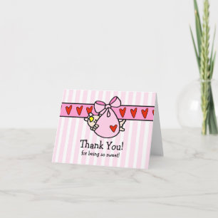 Peeking Baby Girl BundleDanke Note Card Dankeskarte