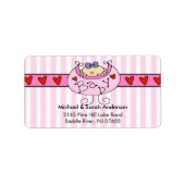 Peeking Baby Girl mit Bib-Adressetikett Adressaufkleber (Vorne)