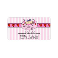 Peeking Baby Girl mit Bib-Adressetikett