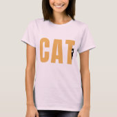 Peeking Black Cat Graphic, Cat Peking T - Shirt (Vorderseite)