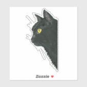 Peeking Black Cat Kitty Face Aufkleber (Blatt)