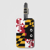 Peeking Black Cat Maryland State Flag Gepäckanhänger (Vorderseite Vertikal)