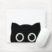 Peeking Black Cat Mousepad (Mit Mouse)