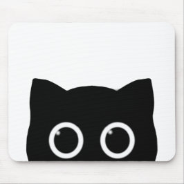 Peeking Black Cat Mousepad