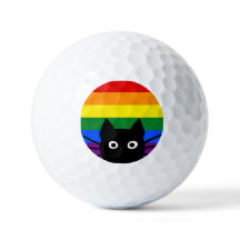 Peeking Black Cat Rainbow Flag
