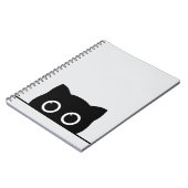 Peeking Black Cat Spiral Photo Notebook Notizblock (Linke Seite)