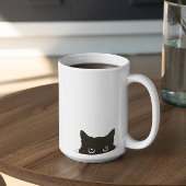 Peeking Black Cat Tasse