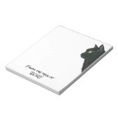 Peeking Black Cat Vom Schreibtisch aus Personalisi Notizblock (Rotiert)