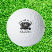 Peeking Black Labrador Puppy Theme Golfball
