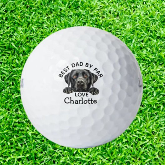 Peeking Black Labrador Puppy Theme Golfball