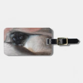 Peeking Blue Mit Augen Siamese Kitten unter der De Gepäckanhänger (Vorderseite horizontal)