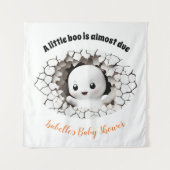 Peeking Boo Ghost Baby Dusche Hintergrund Tapestat Wandteppich (Vorderseite)