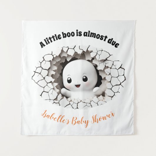 Peeking Boo Ghost Baby Dusche Hintergrund Tapestat Wandteppich (Vorderseite)
